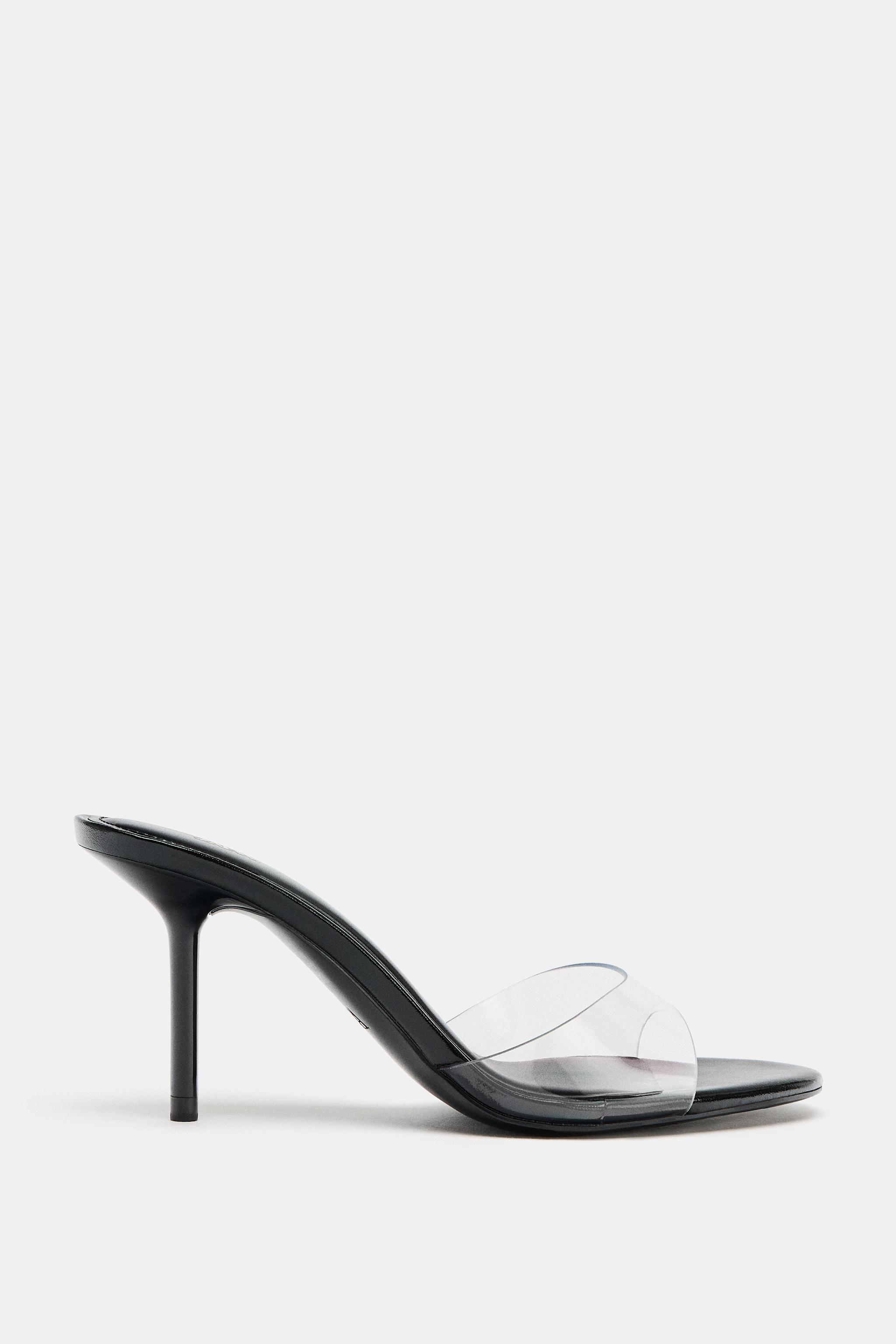 VINYL HEELED SANDALS